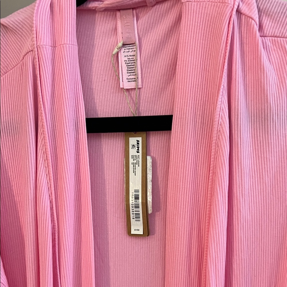 SKIMS bubblegum Pink Women's soft lounge long robe small - Picture 2 of 4